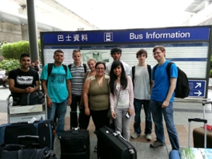 students arriving in Hong Kong